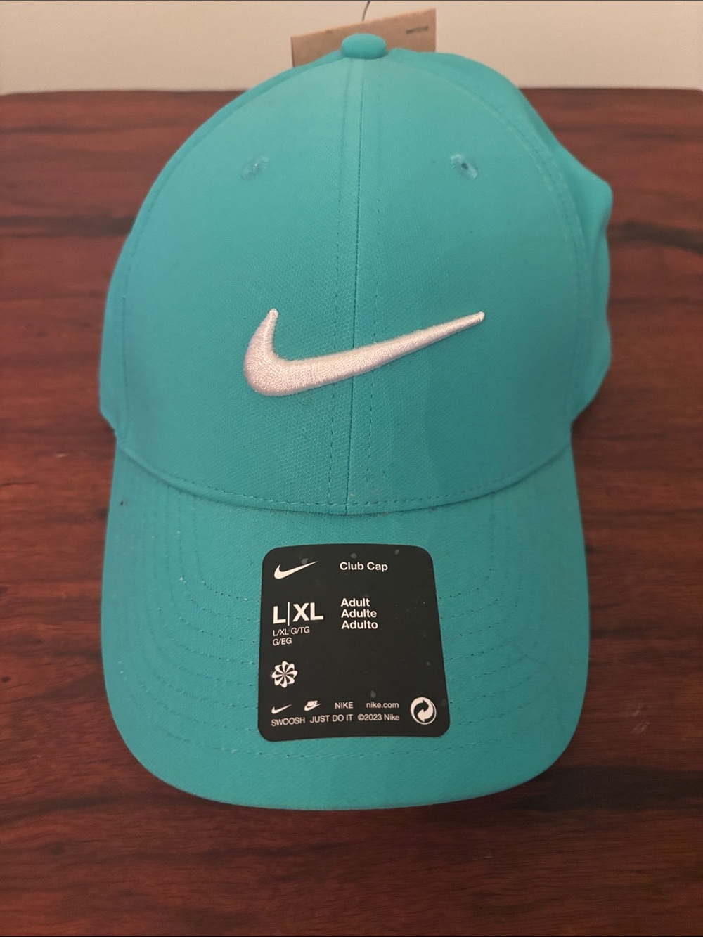 Nike Adult Unisex Teal Baseball Cap with White Swoosh L/XL